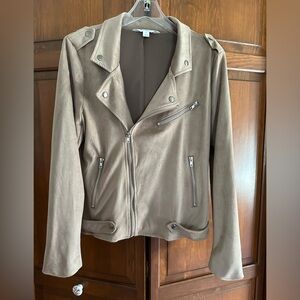 Market & Spruce Suede Zip Jacket, Tan